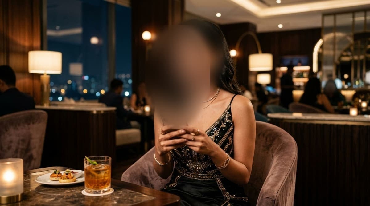 WhatsApp booking escort companion in Pune luxury setting